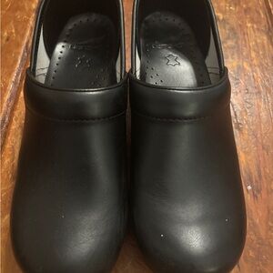 Dansko Black leather clogs size 39